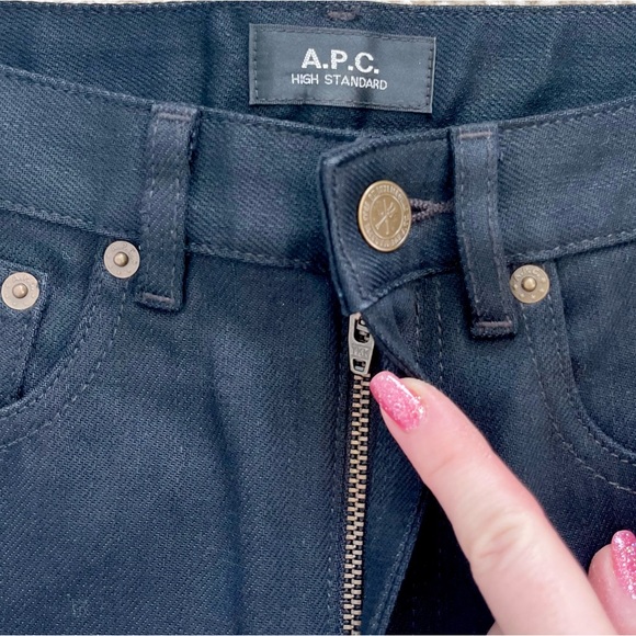 A.P.C. High Standard Premium Japanese Denim Black Ankle Skinny Jeans Size 24 - Picture 8 of 16